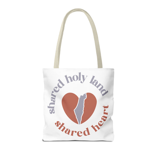 "Shared Holy Land, Shared Heart" Tote Bag