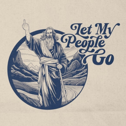 "Let My People Go" Moses Large Cotton Canvas Tote Bag (PG-13)