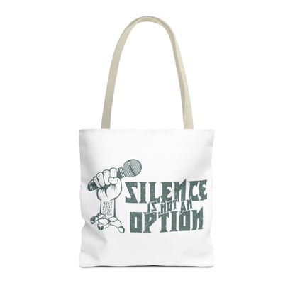 "Silence is Not an Option" Metal Tote Bag