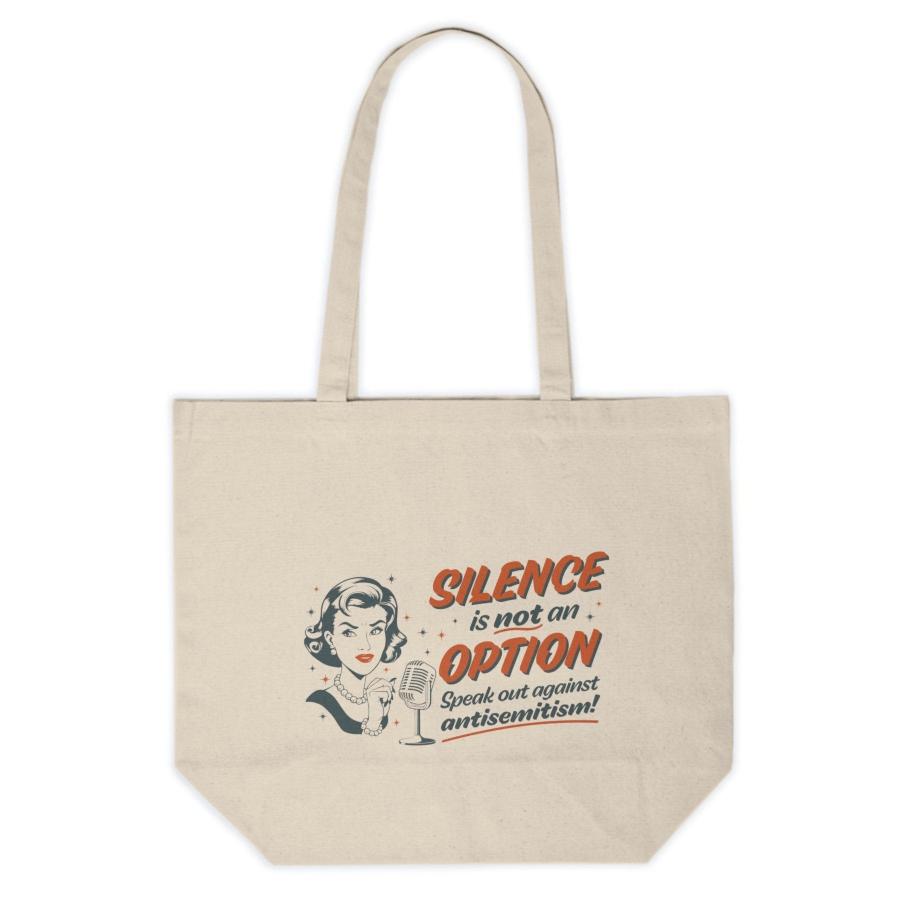 "Silence is Not An Option" Large Cotton Canvas Tote Bag