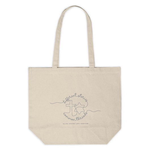 "Different Stories, Common Threads" Large Cotton Canvas Tote Bag