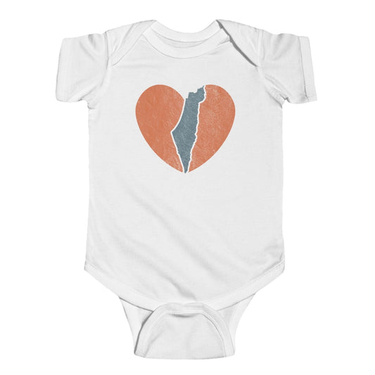 Israel Heart Baby Onesie