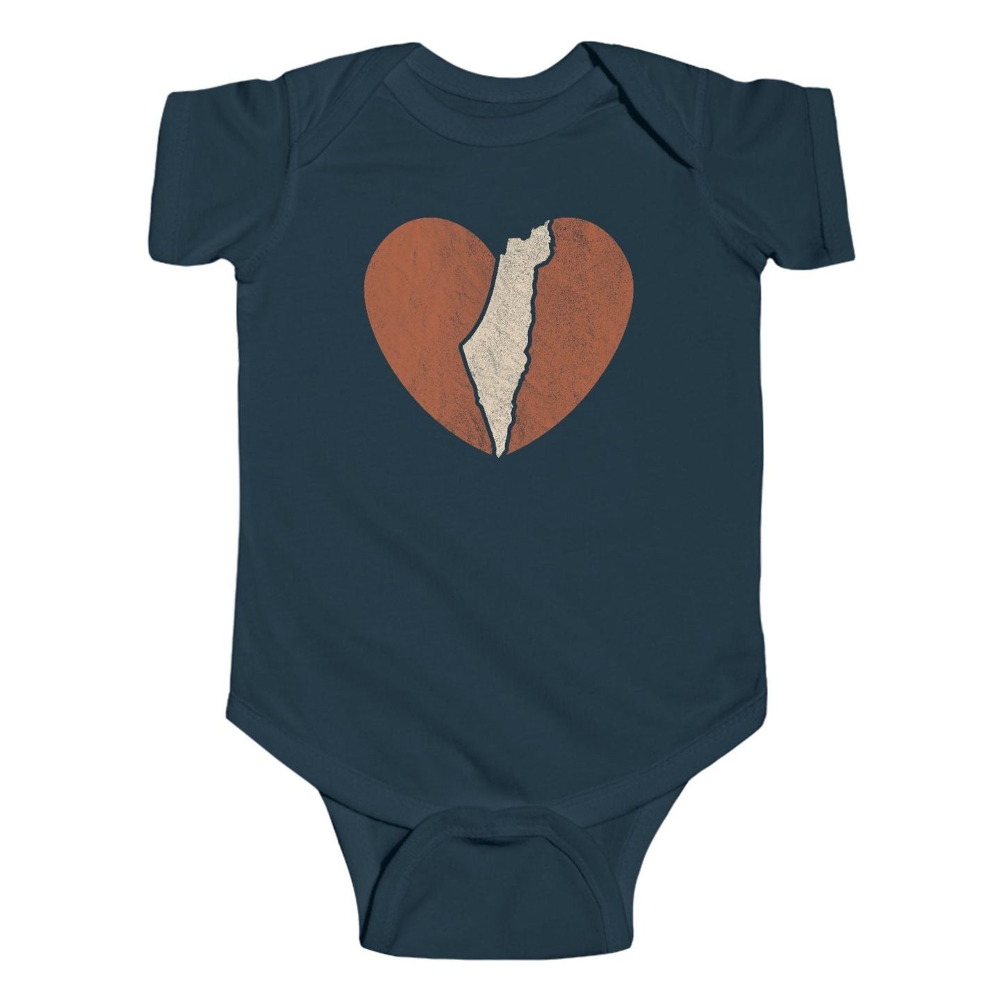 Israel Heart Baby Onesie