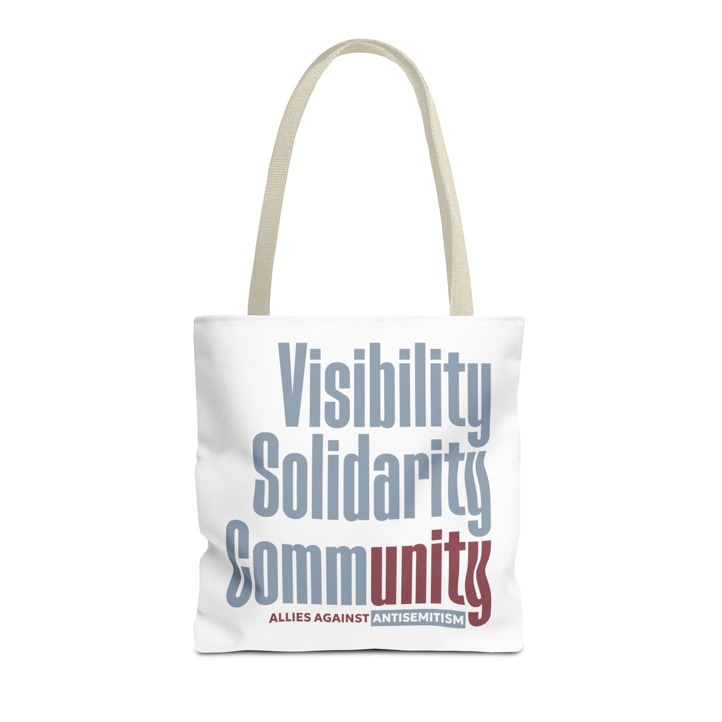 "Visibility. Solidarity. Community." Large Cotton Canvas Tote Bag