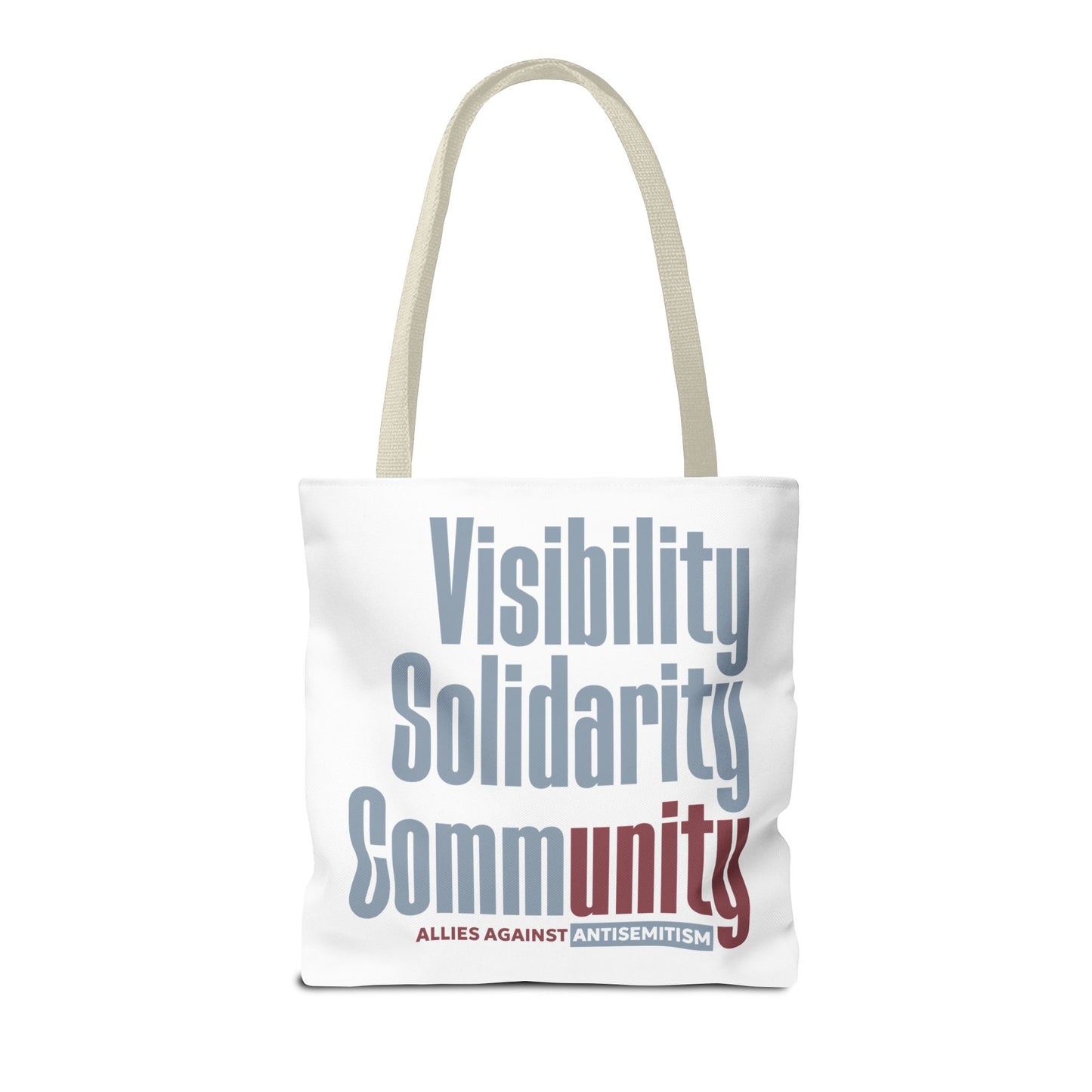 "Visibility. Solidarity. Community." Large Cotton Canvas Tote Bag