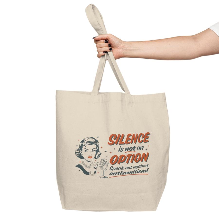 "Silence is Not An Option" Large Cotton Canvas Tote Bag