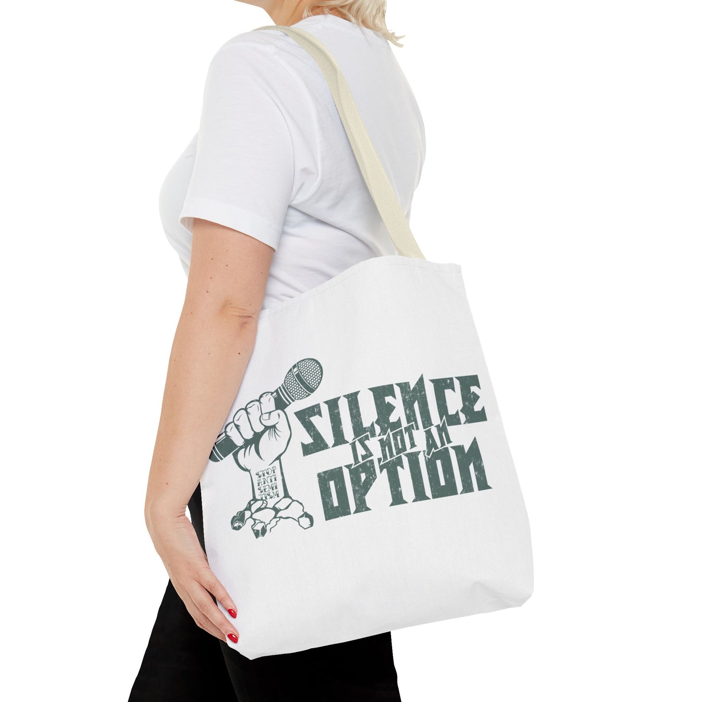 "Silence is Not an Option" Metal Tote Bag