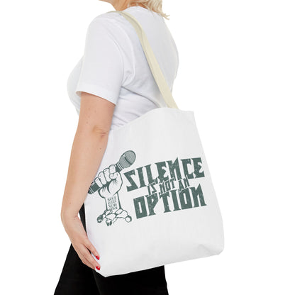 "Silence is Not an Option" Metal Tote Bag