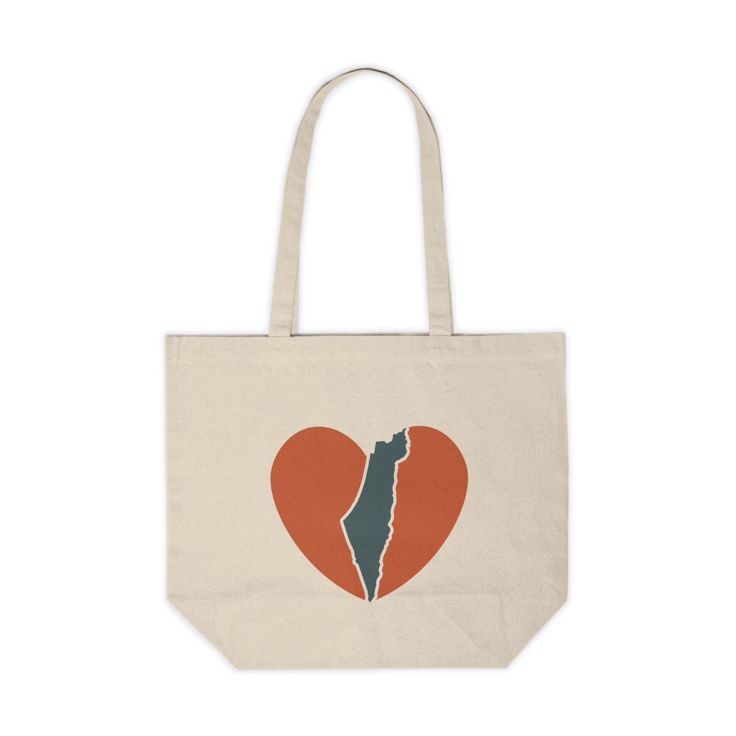 Israel Heart Large Cotton Canvas Tote Bag