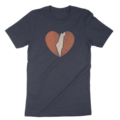 Large Israel Heart Adult Unisex Tee