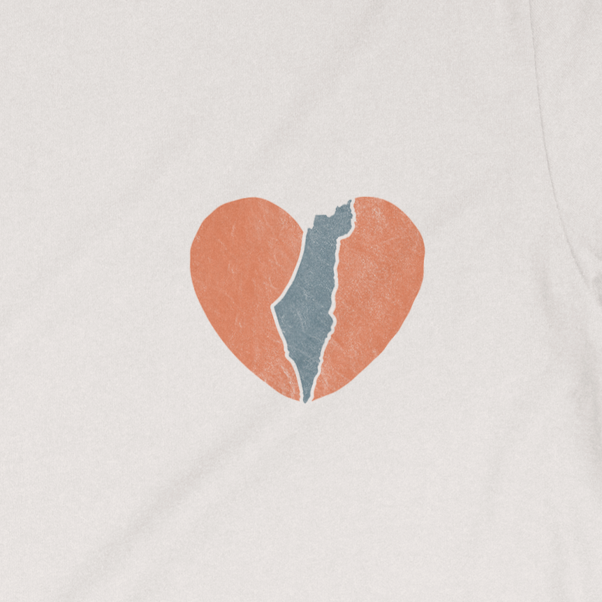 Small Israel Heart Adult Unisex Tee