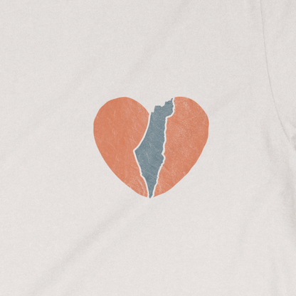 Small Israel Heart Adult Unisex Tee