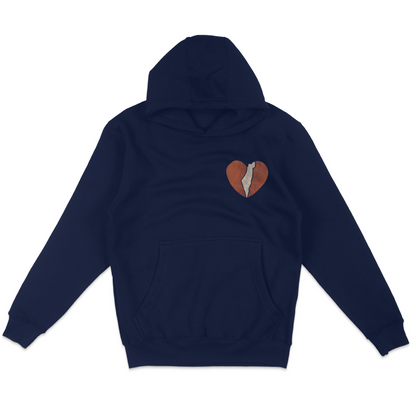 Small Israel Heart Fleece Hoodie Sweatshirt