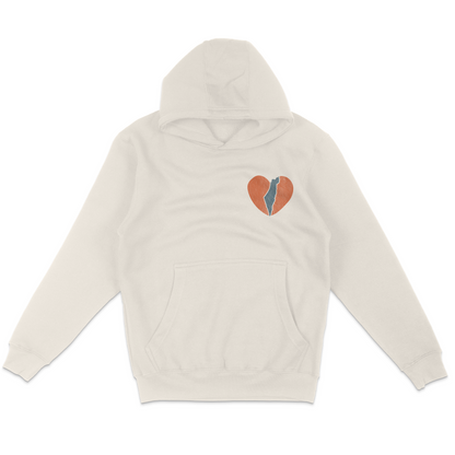 Small Israel Heart Fleece Hoodie Sweatshirt