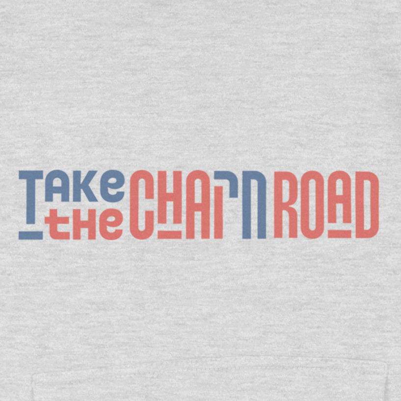 "Take the חי (Chai) Road" Block Fleece Hoodie Sweatshirt