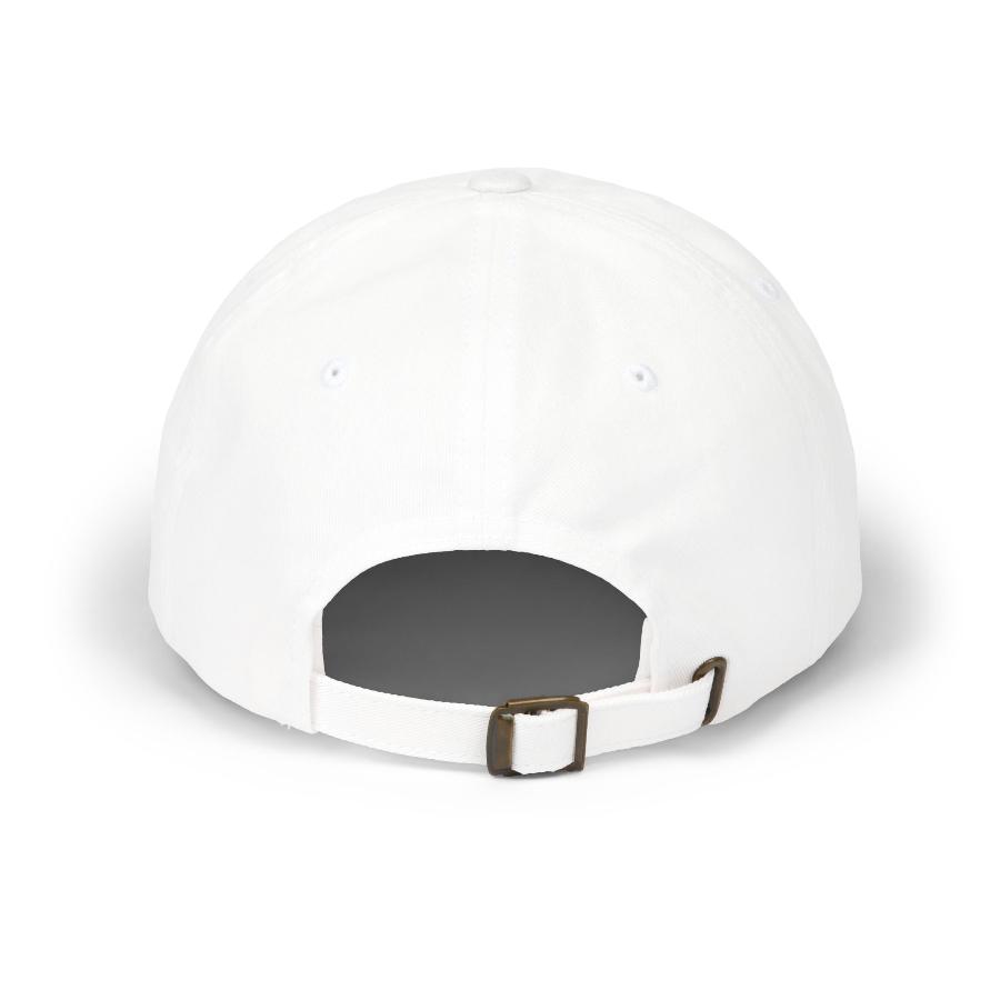 back view of white baseball cap