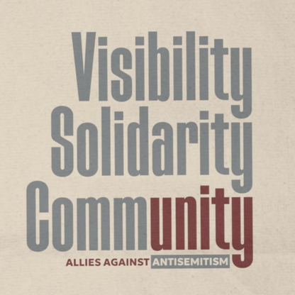 "Visibility. Solidarity. Community." Large Cotton Canvas Tote Bag