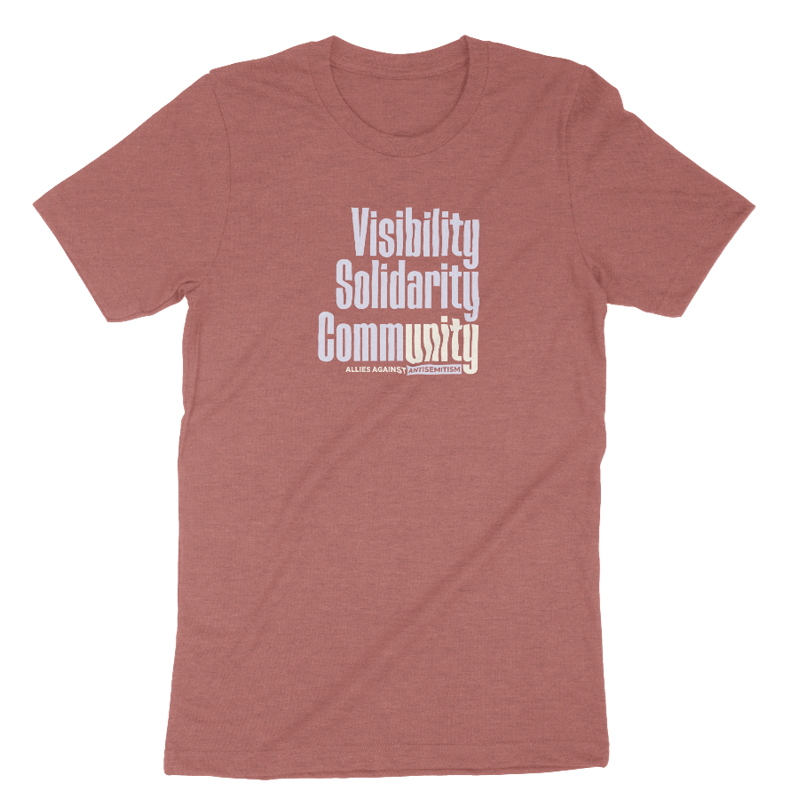 "Visibility. Solidarity. Community." Adult Unisex Tee