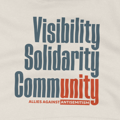 "Visibility. Solidarity. Community." Fleece Hoodie Sweatshirt