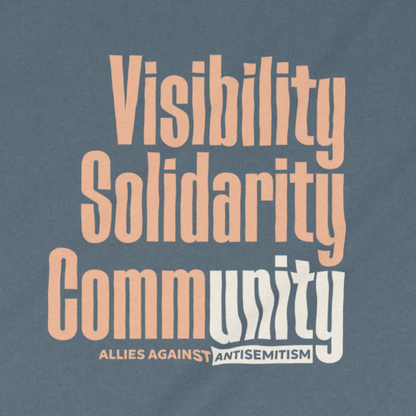 "Visibility. Solidarity. Community." Adult Unisex Tee